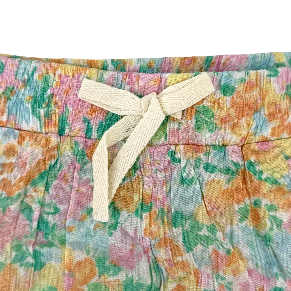 Billabong Mad For You Gauze Crinkle Floral Watercolor Shorts Girls Sz M 10
